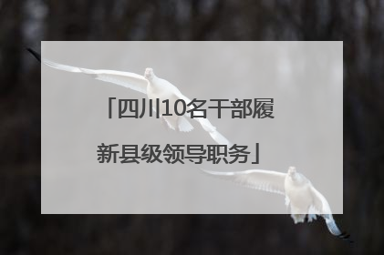 四川10名干部履新县级领导职务
