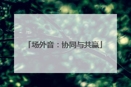 场外音：协同与共赢