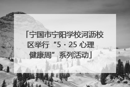宁国市宁阳学校河沥校区举行“5・25 心理健康周”系列活动