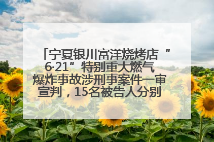宁夏银川富洋烧烤店“6·21”特别重大燃气爆炸事故涉刑事案件一审宣判，15名被告人分别判刑六年至一年不等