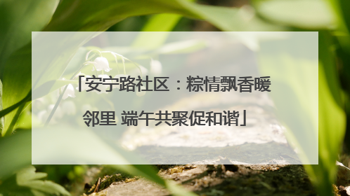 安宁路社区：粽情飘香暖邻里 端午共聚促和谐