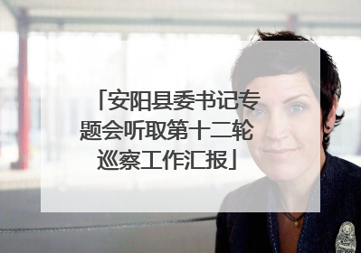安阳县委书记专题会听取第十二轮巡察工作汇报