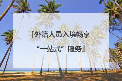外籍人员入境畅享“一站式”服务