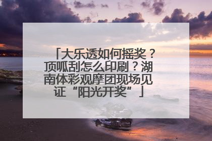 大乐透如何摇奖？顶呱刮怎么印刷？湖南体彩观摩团现场见证“阳光开奖”
