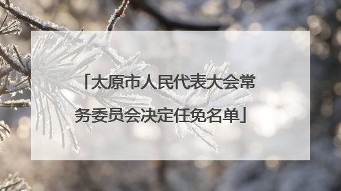 太原市人民代表大会常务委员会决定任免名单