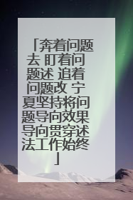 奔着问题去 盯着问题述 追着问题改 宁夏坚持将问题导向效果导向贯穿述法工作始终