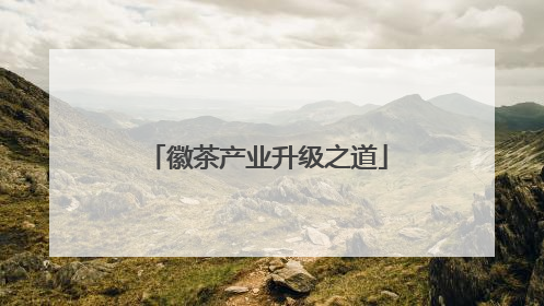 徽茶产业升级之道