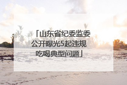 山东省纪委监委公开曝光5起违规吃喝典型问题