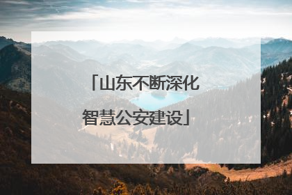 山东不断深化智慧公安建设