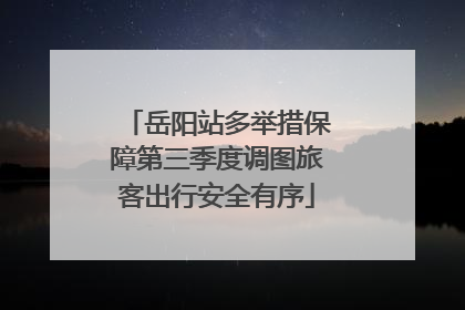 岳阳站多举措保障第三季度调图旅客出行安全有序