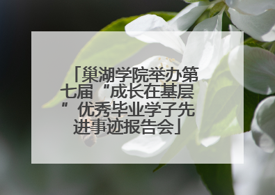 巢湖学院举办第七届“成长在基层”优秀毕业学子先进事迹报告会
