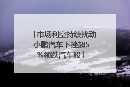 市场利空持续扰动 小鹏汽车下挫超5%领跌汽车股