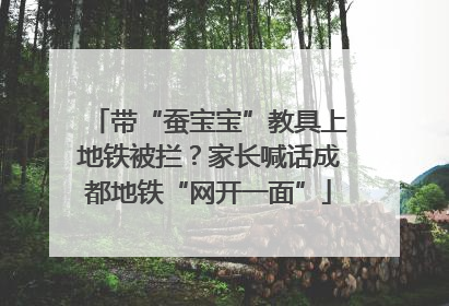 带“蚕宝宝”教具上地铁被拦？家长喊话成都地铁“网开一面”