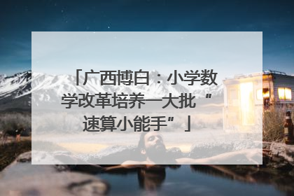 广西博白：小学数学改革培养一大批“速算小能手”