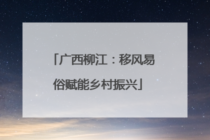 广西柳江：移风易俗赋能乡村振兴