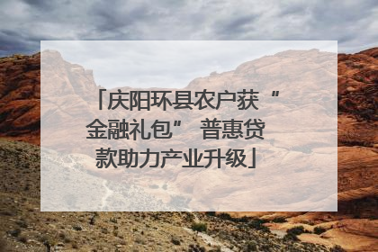 庆阳环县农户获“金融礼包” 普惠贷款助力产业升级