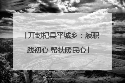 开封杞县平城乡：履职践初心 帮扶暖民心
