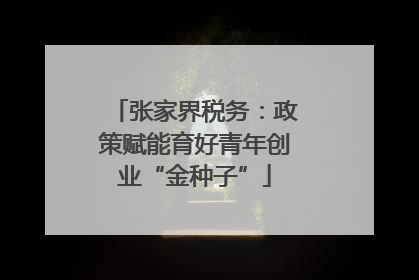 张家界税务：政策赋能育好青年创业“金种子”