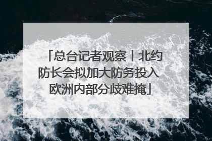 总台记者观察丨北约防长会拟加大防务投入 欧洲内部分歧难掩