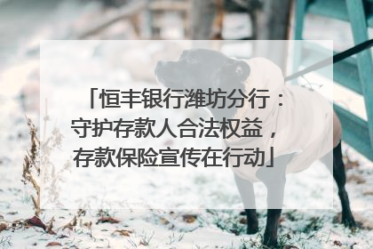 恒丰银行潍坊分行：守护存款人合法权益，存款保险宣传在行动