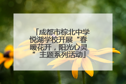 成都市棕北中学悦湖学校开展“春暖花开，阳光心灵”主题系列活动