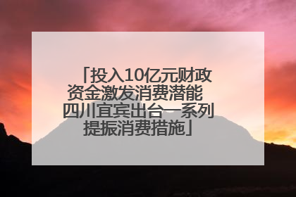 投入10亿元财政资金激发消费潜能 四川宜宾出台一系列提振消费措施