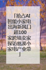 抢占AI智能小家电出海新风口 超100家跨境卖家探访慈溪小家电产业带