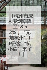 杭州市成人吸烟率降至18.52%，“无烟杭州”IP形象“杭小清”来了！