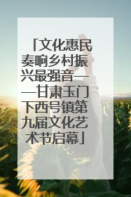 文化惠民奏响乡村振兴最强音——甘肃玉门下西号镇第九届文化艺术节启幕
