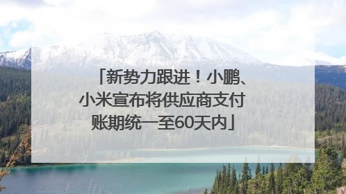 新势力跟进！小鹏、小米宣布将供应商支付账期统一至60天内