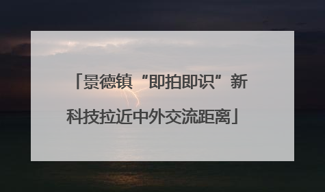 景德镇“即拍即识”新科技拉近中外交流距离