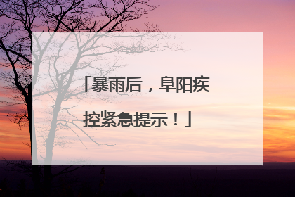 暴雨后，阜阳疾控紧急提示！