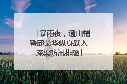 暴雨夜，通山辅警邱荣华纵身跃入深渠防汛排险