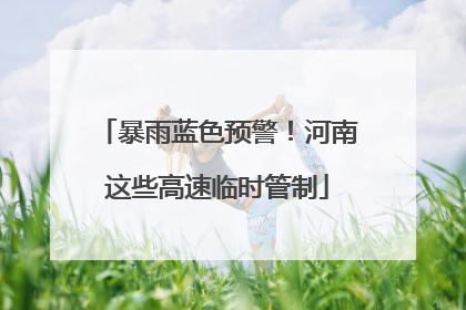 暴雨蓝色预警！河南这些高速临时管制