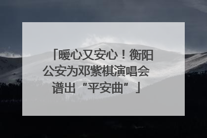暖心又安心！衡阳公安为邓紫棋演唱会谱出“平安曲”