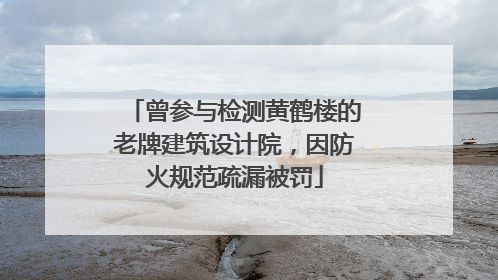 曾参与检测黄鹤楼的老牌建筑设计院，因防火规范疏漏被罚