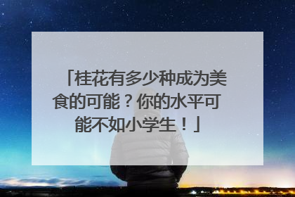 桂花有多少种成为美食的可能？你的水平可能不如小学生！