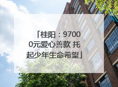桂阳：97000元爱心善款 托起少年生命希望