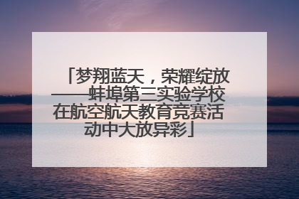 梦翔蓝天，荣耀绽放——蚌埠第三实验学校在航空航天教育竞赛活动中大放异彩