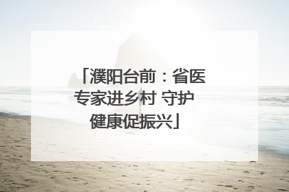 濮阳台前：省医专家进乡村 守护健康促振兴