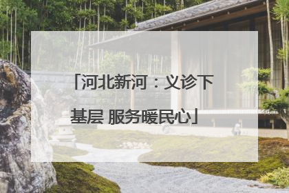 河北新河：义诊下基层 服务暖民心