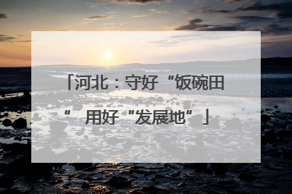 河北：守好“饭碗田” 用好“发展地”