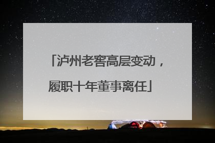 泸州老窖高层变动，履职十年董事离任