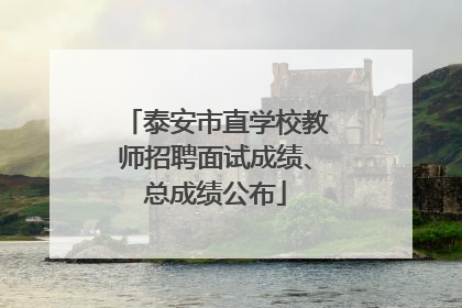 泰安市直学校教师招聘面试成绩、总成绩公布