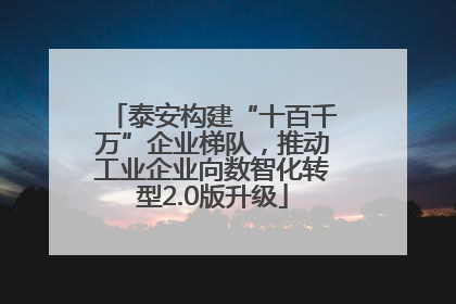 泰安构建“十百千万”企业梯队，推动工业企业向数智化转型2.0版升级