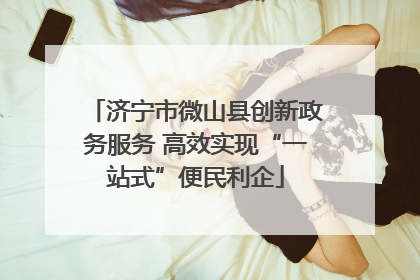 济宁市微山县创新政务服务 高效实现“一站式”便民利企