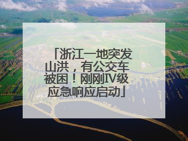 浙江一地突发山洪，有公交车被困！刚刚Ⅳ级应急响应启动