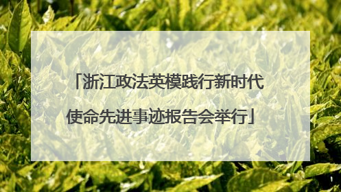 浙江政法英模践行新时代使命先进事迹报告会举行