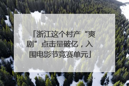 浙江这个村产“爽剧”点击量破亿，入围电影节竞赛单元