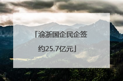 渝浙国企民企签约25.7亿元